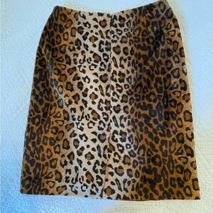INC International Concepts Skirt Women’s Sz 6 Petite Brown Leopard  -used